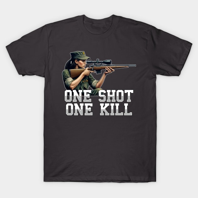 Sniper Girl T-Shirt by Rawlifegraphic